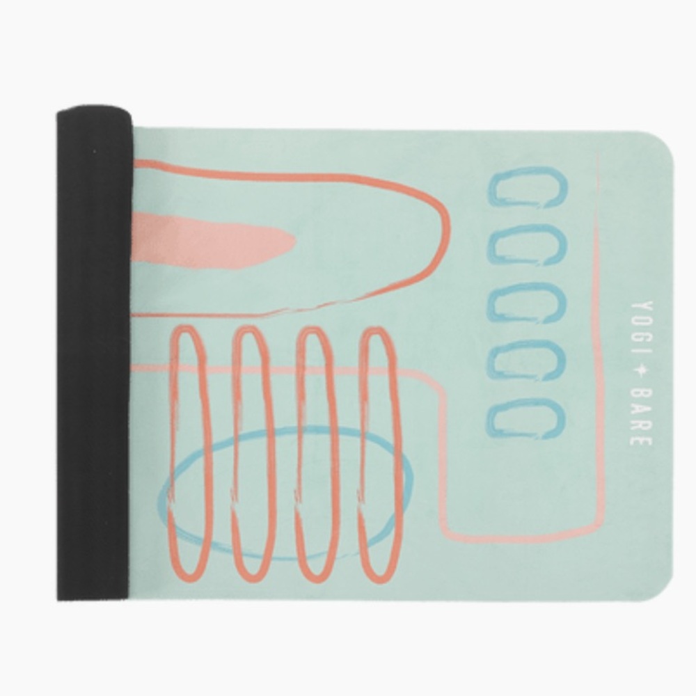 Yogi Bare Pac-A-Mat Travel Yoga Mat w Pouch - Abstract Green